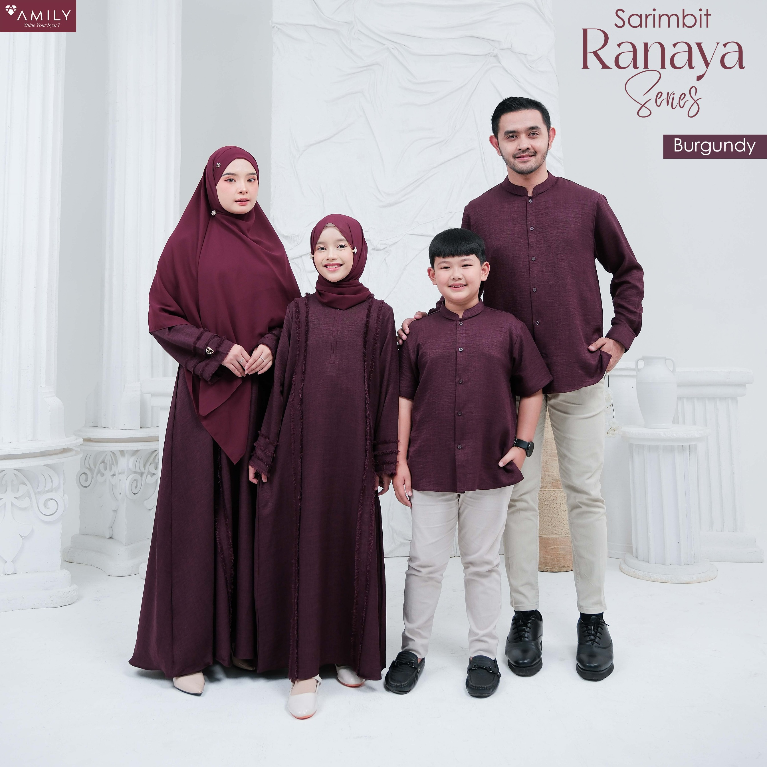 Ranaya Burgundy Sarimbit AMILY 2026