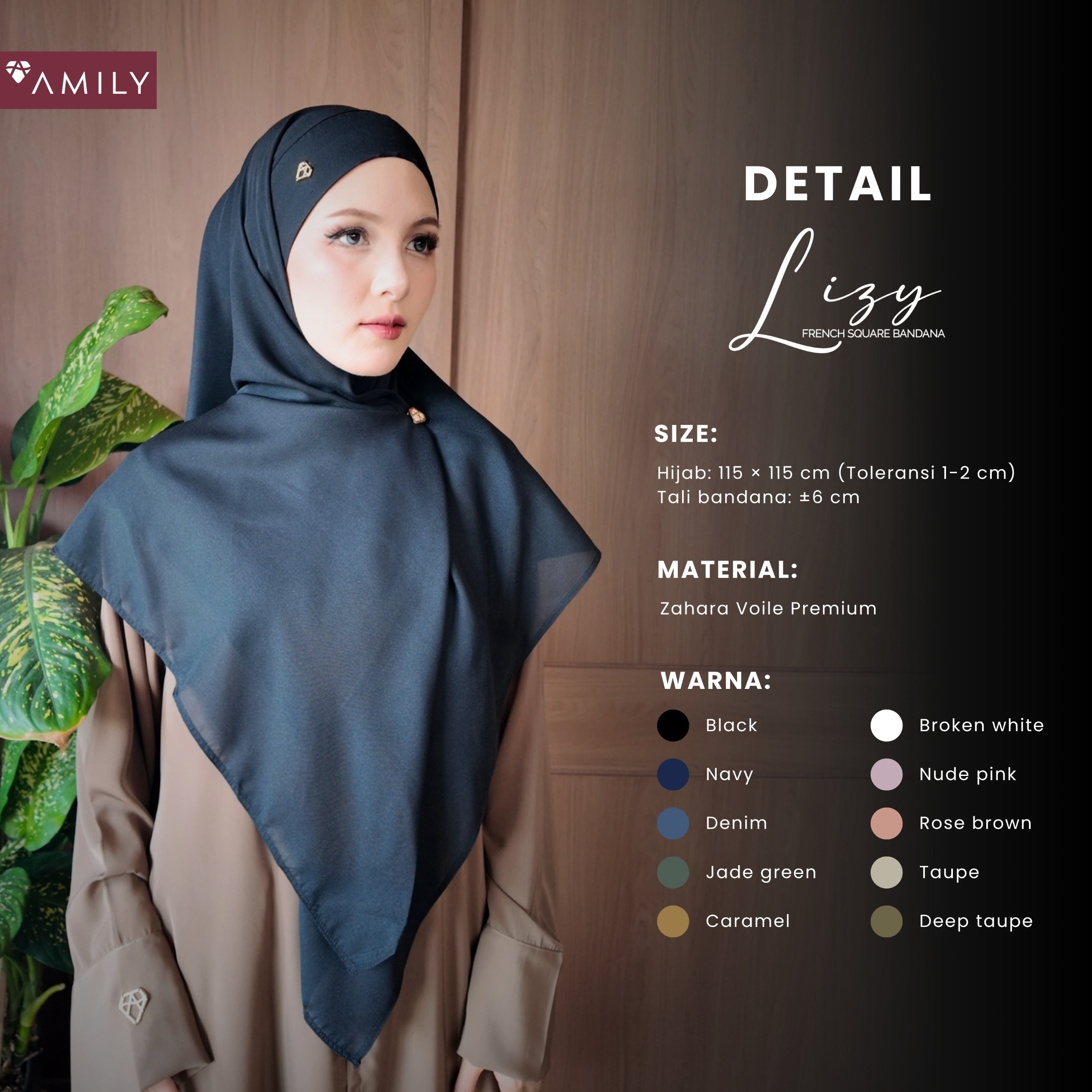 AMILY - Lizy French Square Bandana