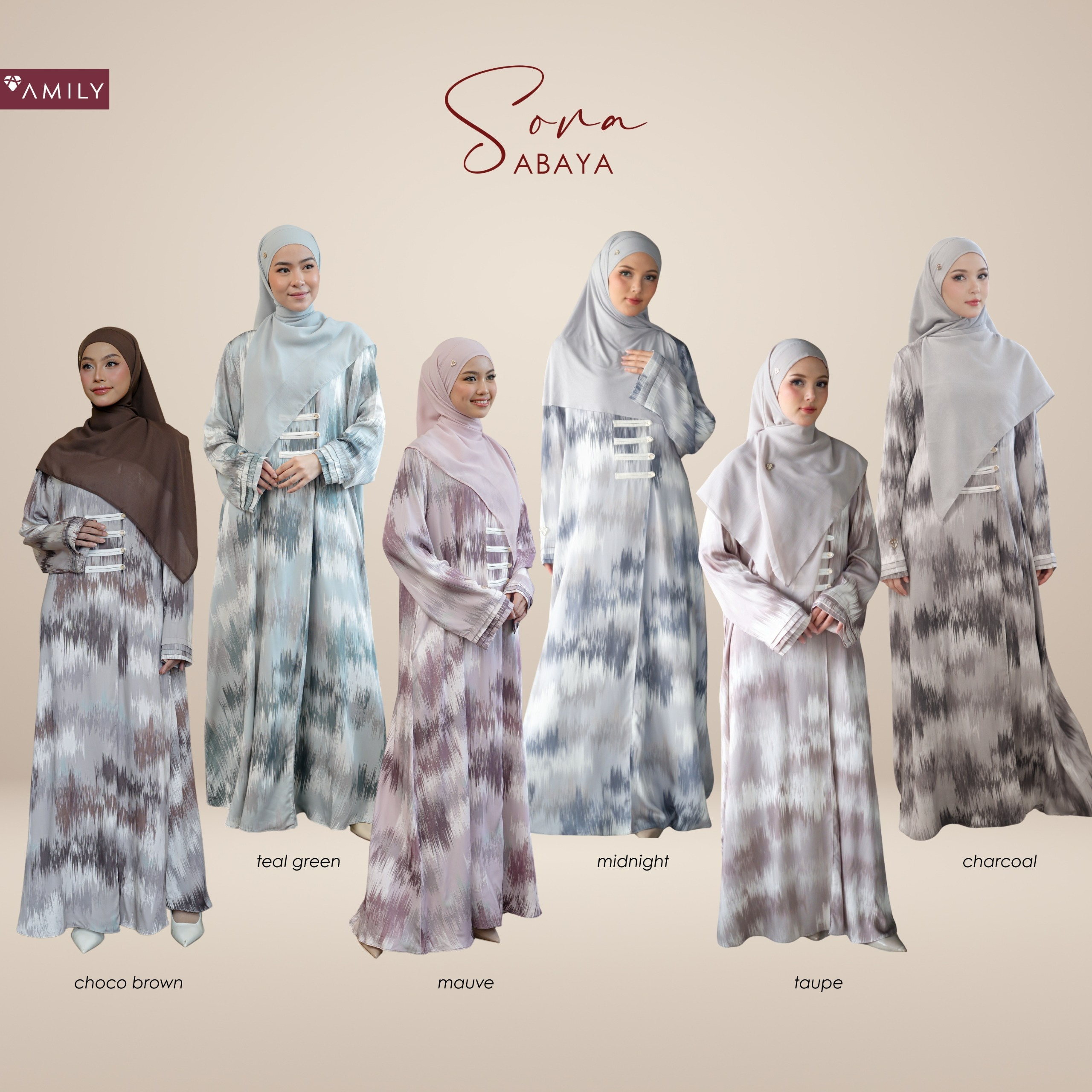 AMILY - Sora Abaya Material Natural Fabric Viscose Blend Premium