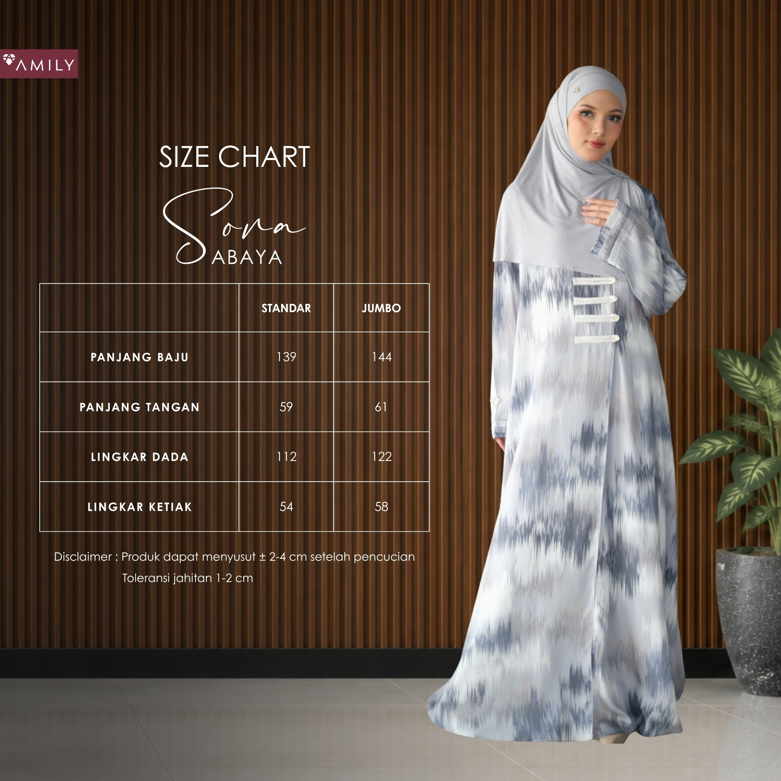AMILY - Sora Abaya Material Natural Fabric Viscose Blend Premium
