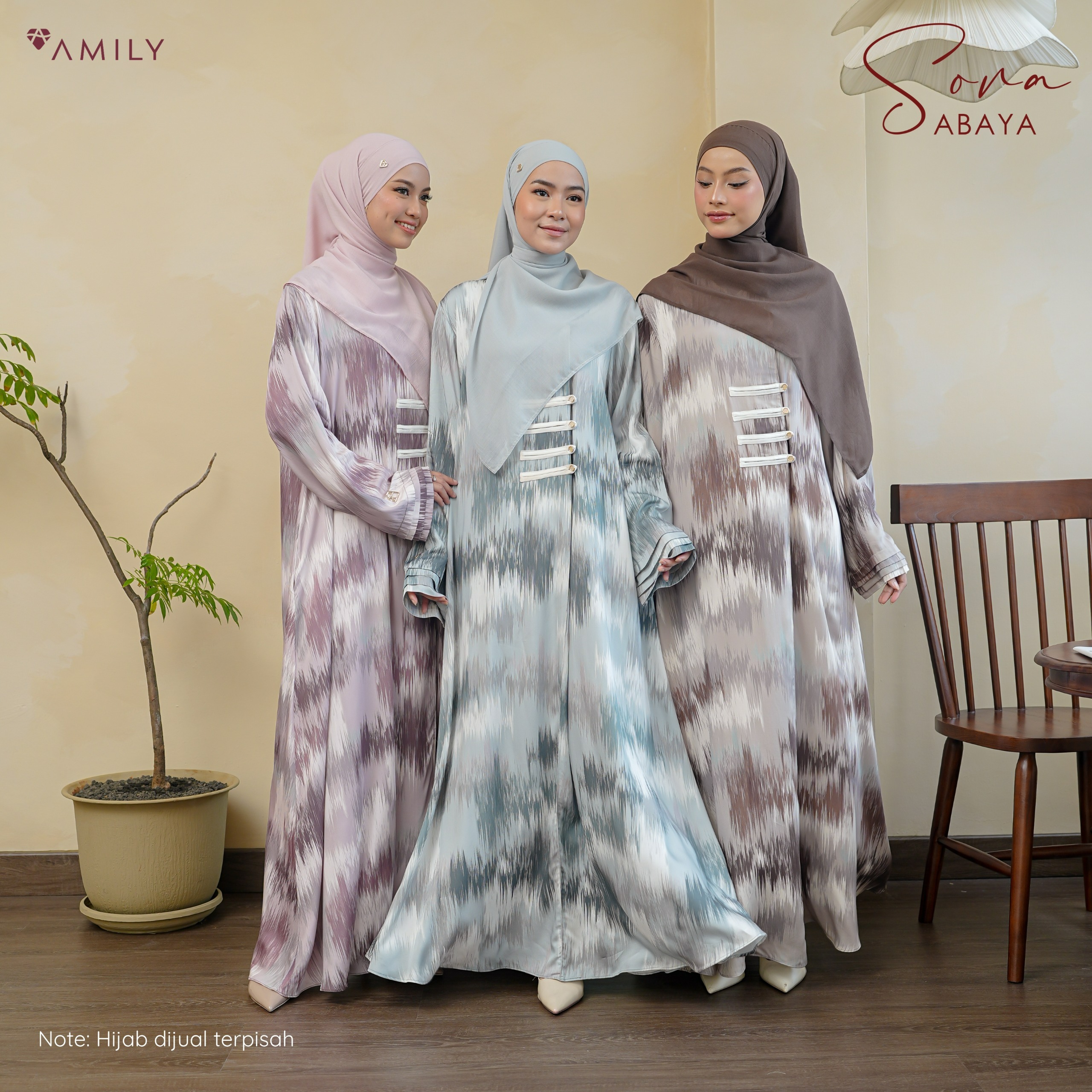 AMILY - Sora Abaya Material Natural Fabric Viscose Blend Premium