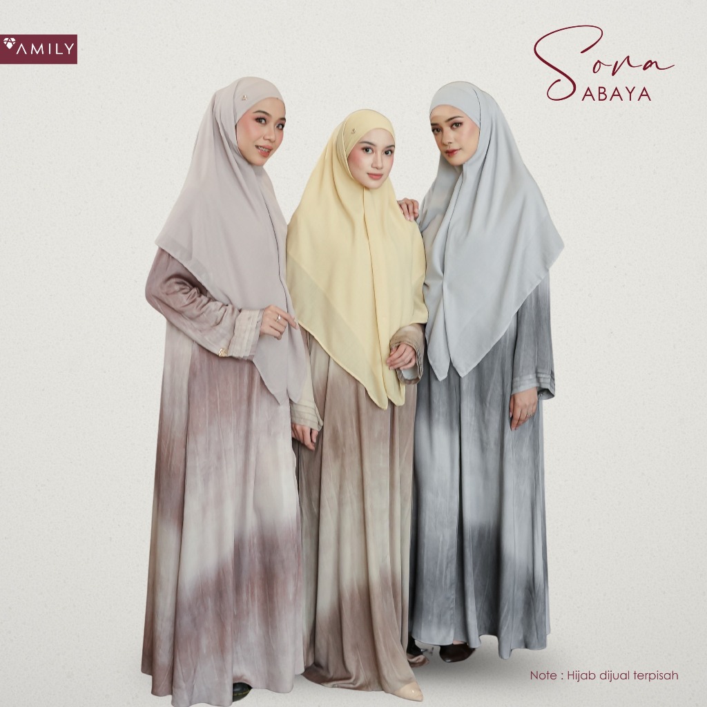 AMILY - Sora Abaya Material Natural Fabric Viscose Blend Premium