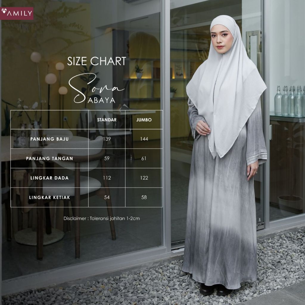 AMILY - Sora Abaya Material Natural Fabric Viscose Blend Premium