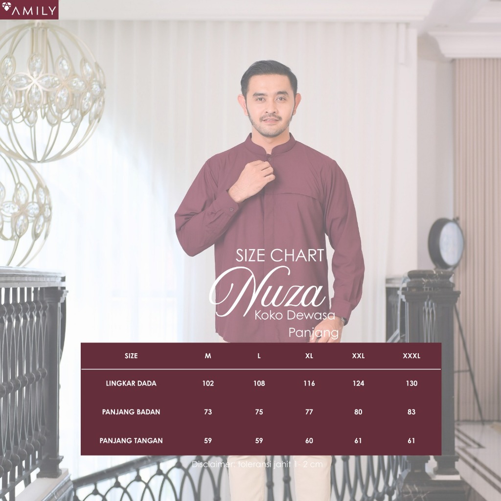 Nuza Burgundy Sarimbit Lebaran 2026