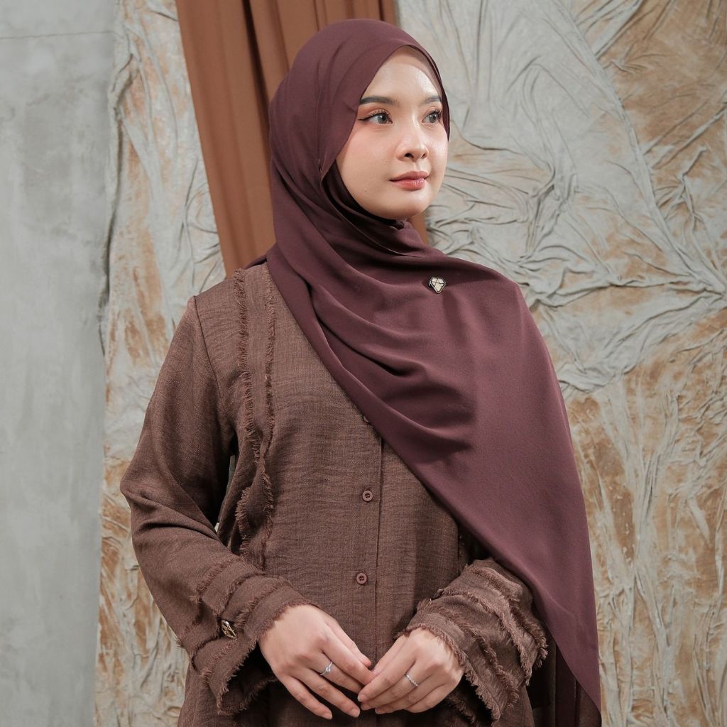AMILY - Pashmina Basic Dewasa Material Ceruty Polos Premium