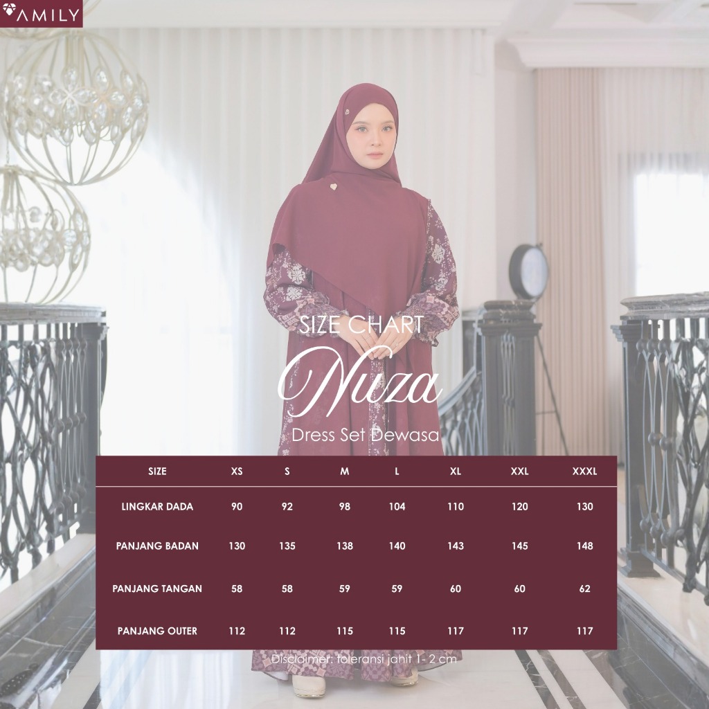 Nuza Burgundy Sarimbit Lebaran 2026