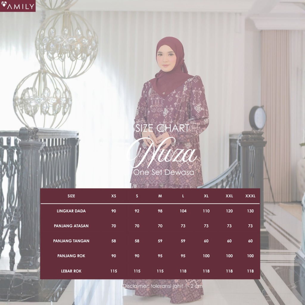 Nuza Burgundy Sarimbit Lebaran 2026