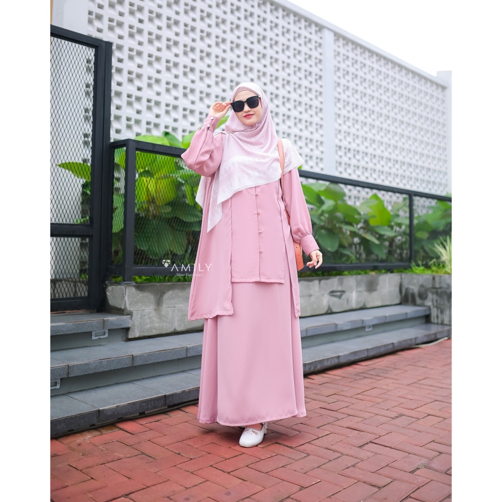 AMILY - Hanya 299K Oxana Set Tunik dan Rok Size Standar