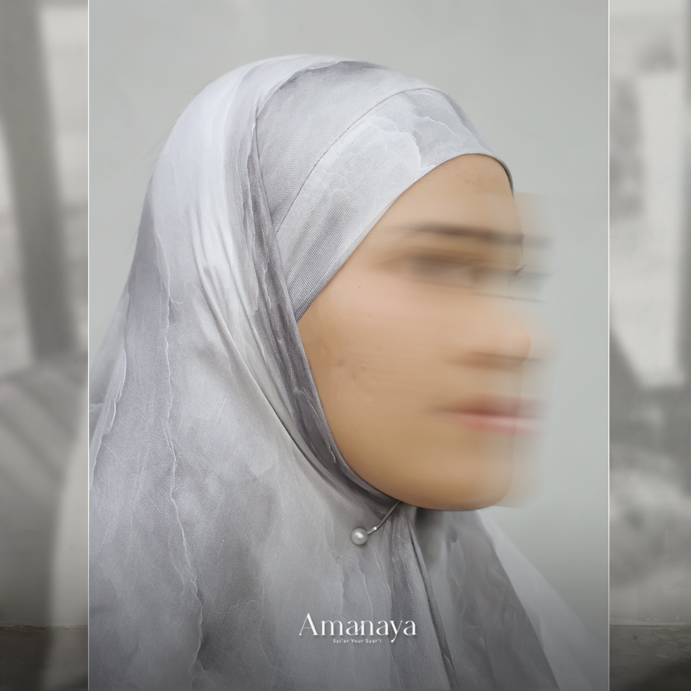 French Square Bandana Lubna Material Natural Fabric Modal Viscose Printing by Air Technology
