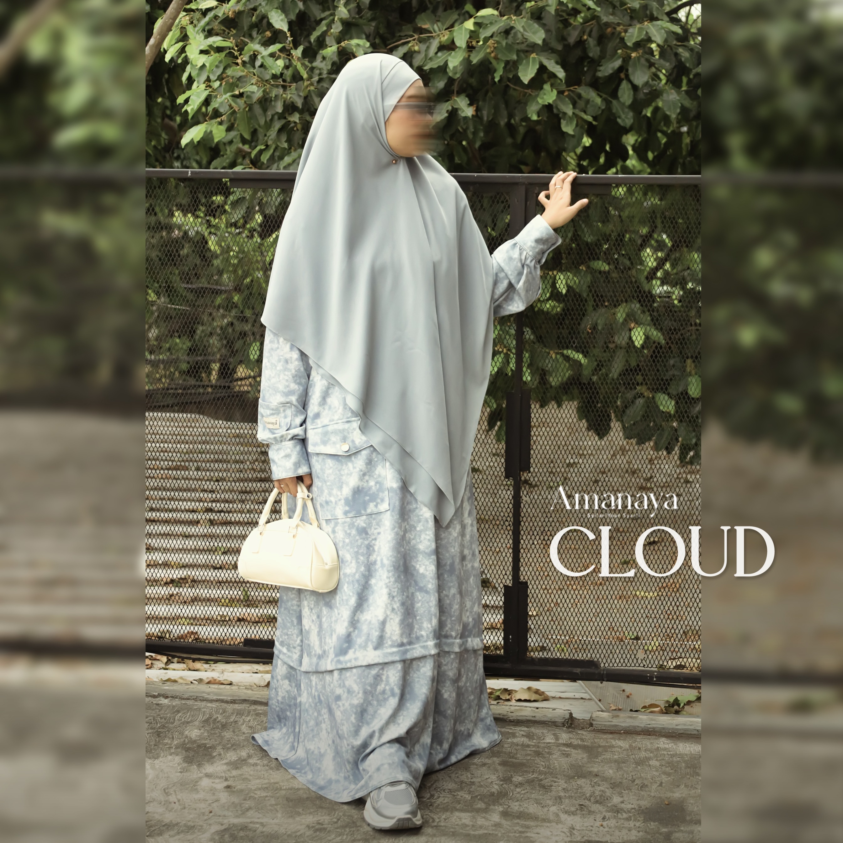Seline Dress Material Latte Denim Knit