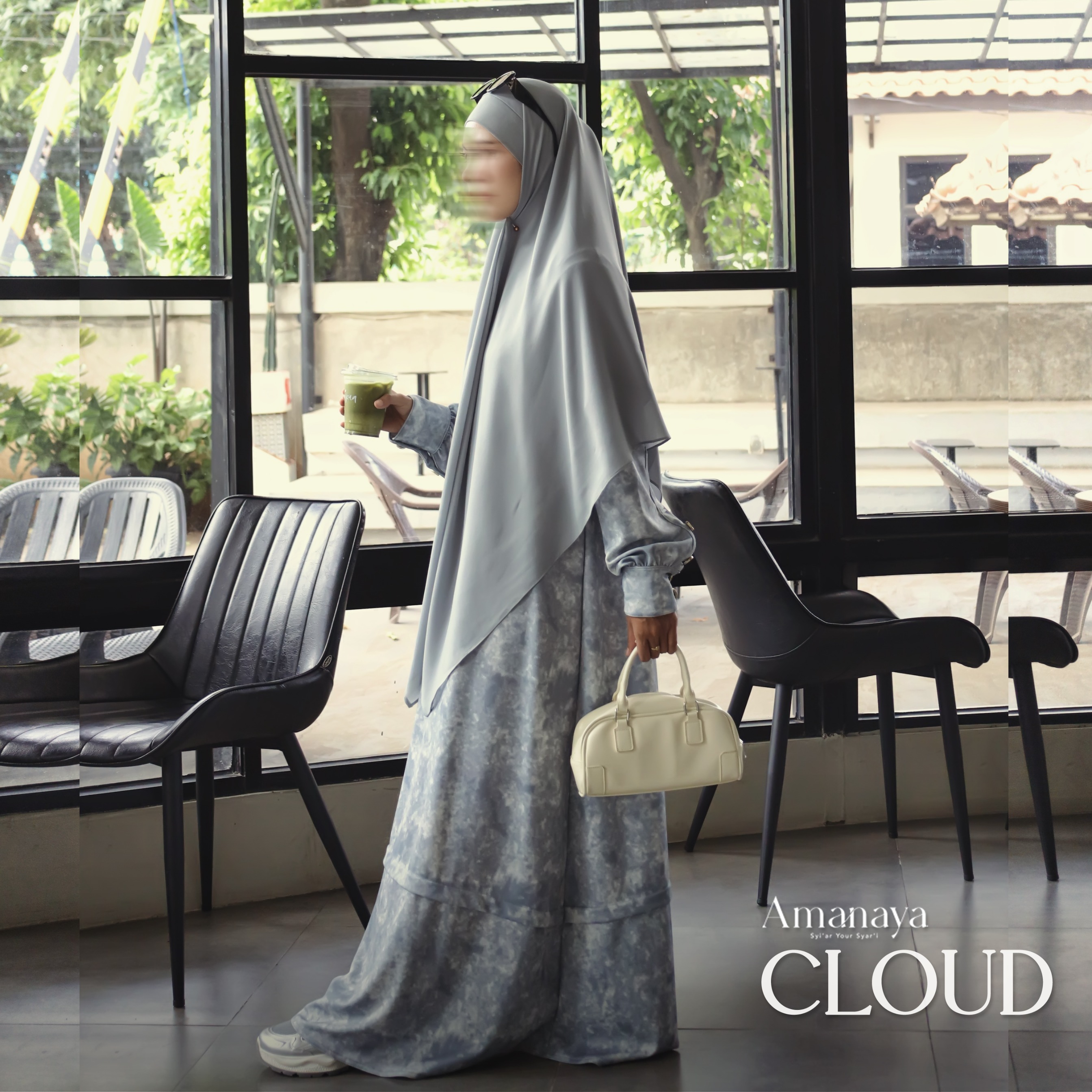 Seline Dress Material Latte Denim Knit