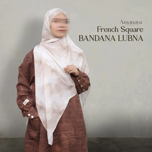 French Square Bandana Lubna Material Natural Fabric Modal Viscose Printing by Air Technology