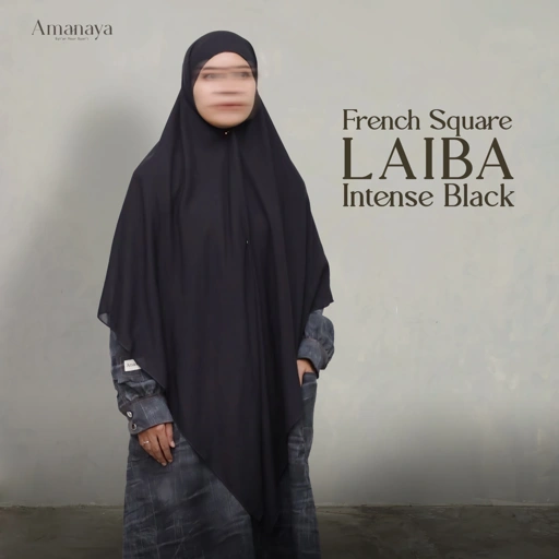French Square Laiba Intense Black Material Airtech Voile By Air Technology