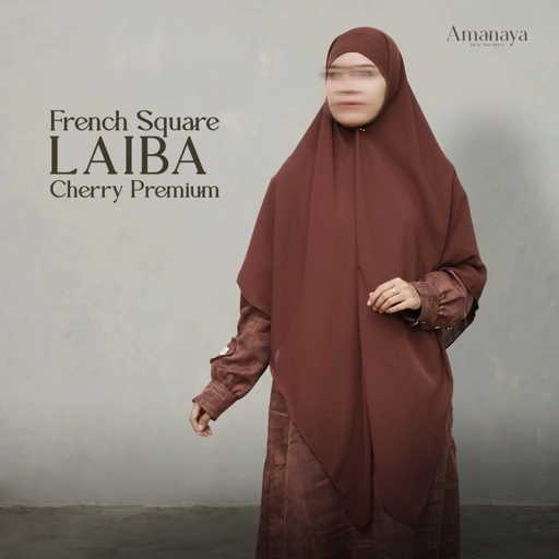 French Square Bandana Laiba Material Cherry Premium