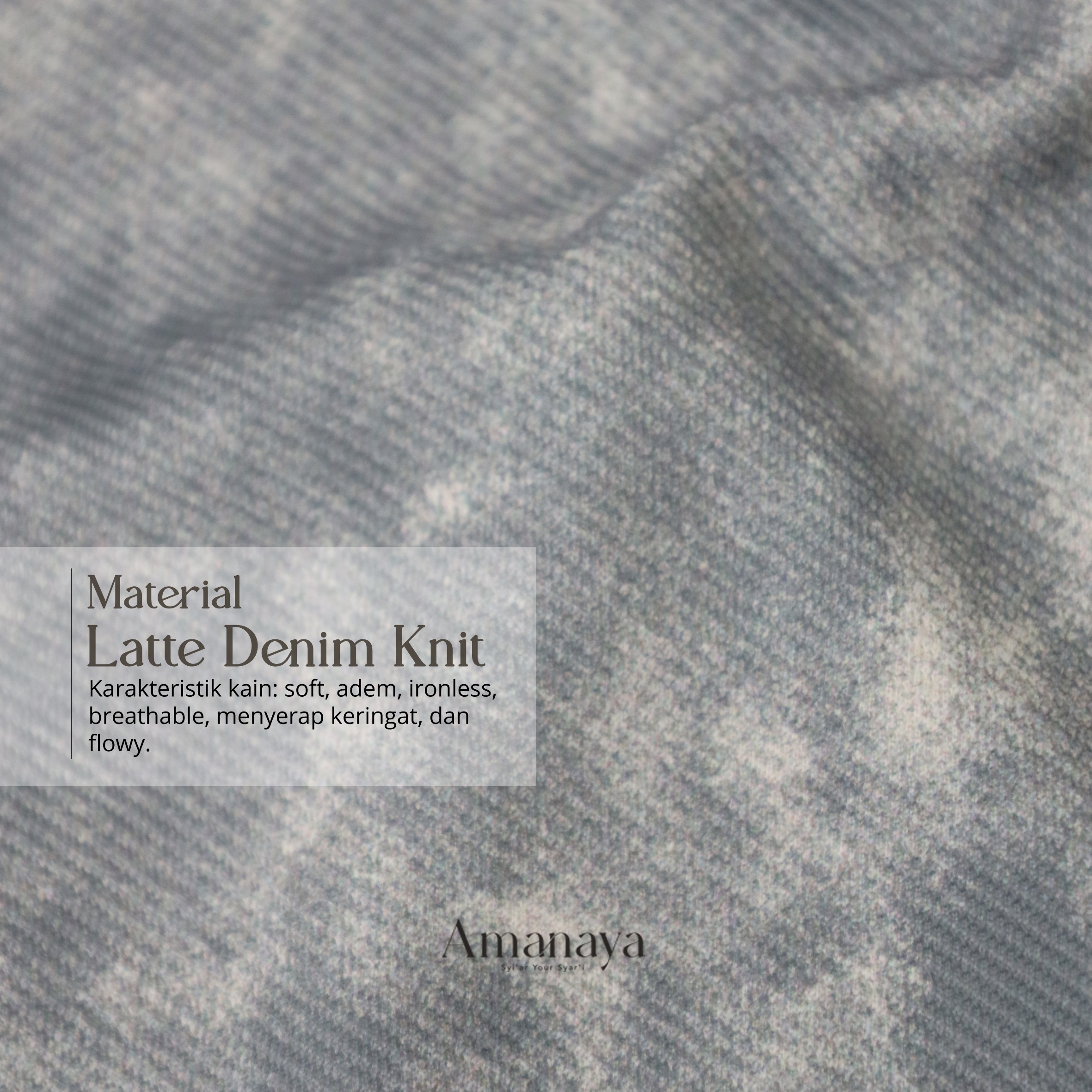Seline Dress Material Latte Denim Knit