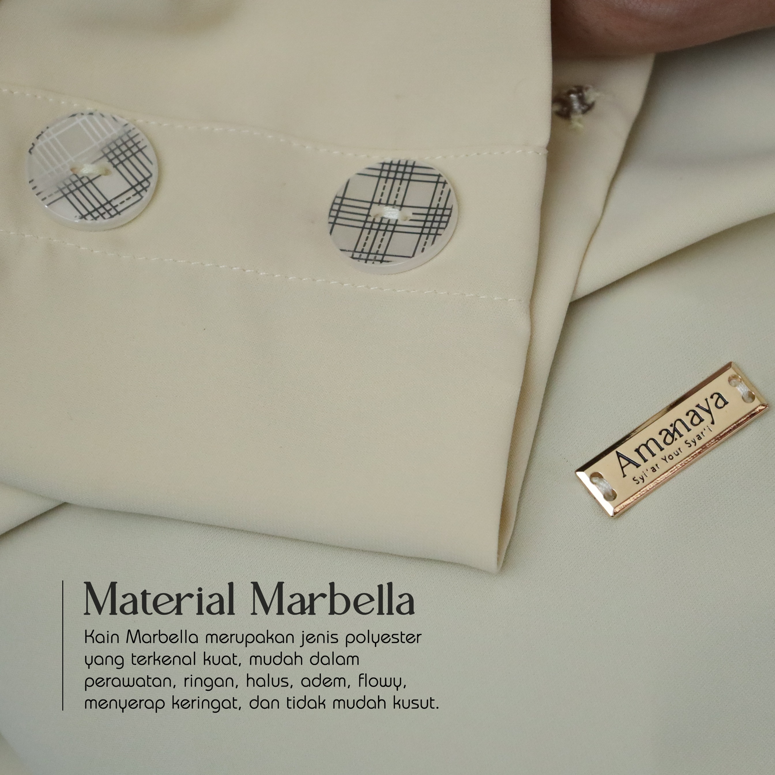 Button Abaya Material Marbella