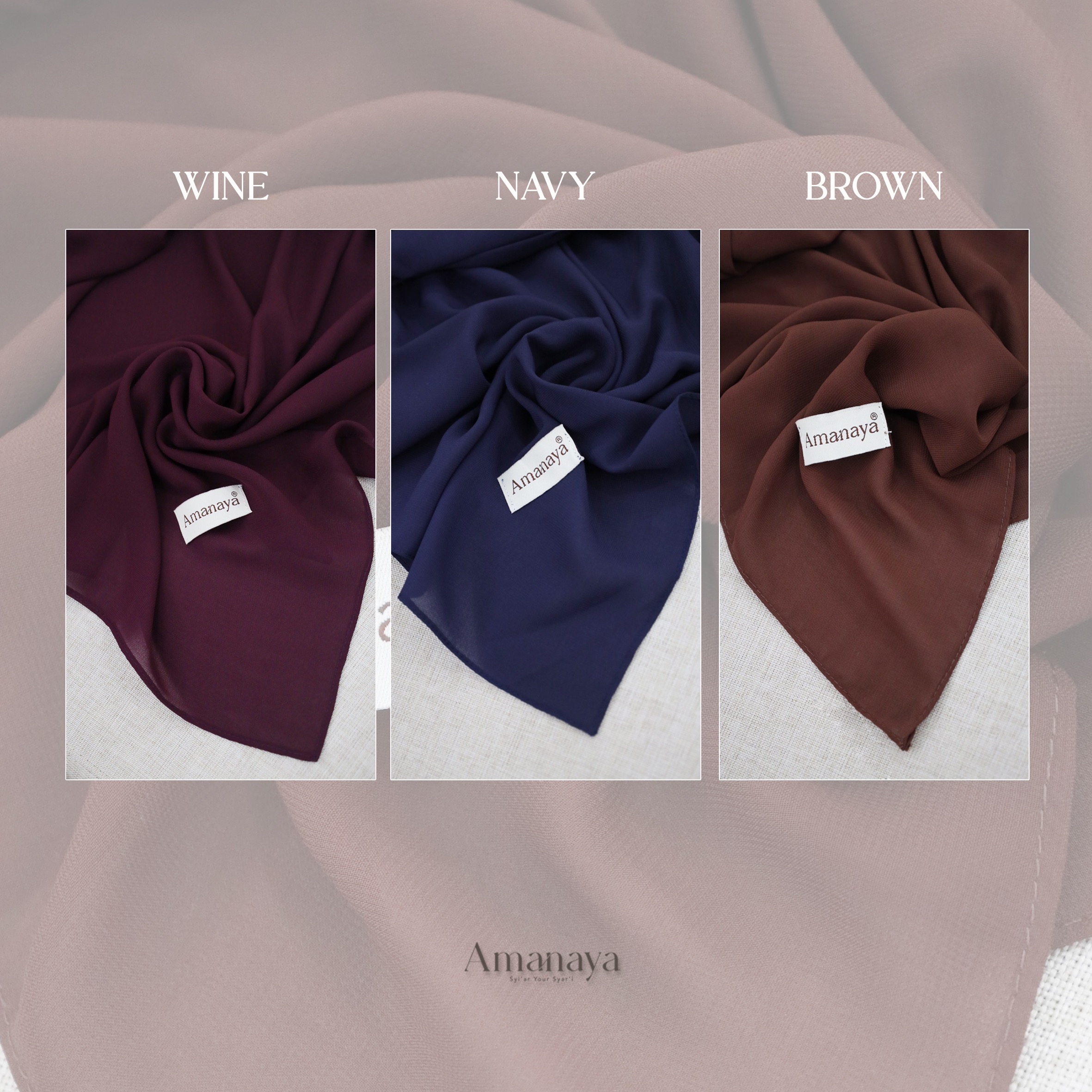 French Square Bandana Laiba Material Cherry Premium