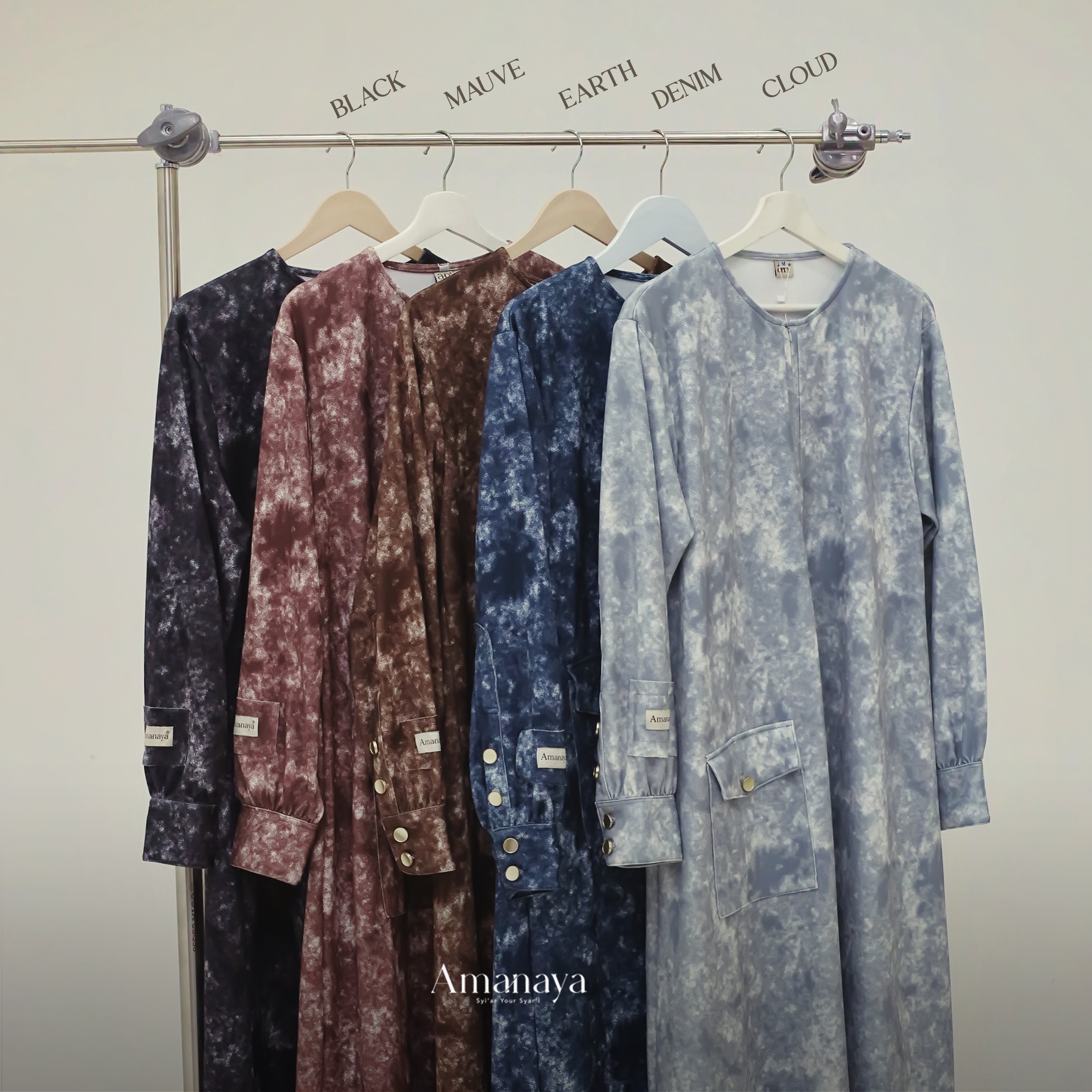 Seline Dress Material Latte Denim Knit