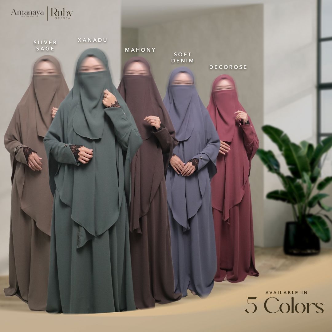 Amanaya Ruby Dress -  Khiban Long Ruby Material Sarmala Softer