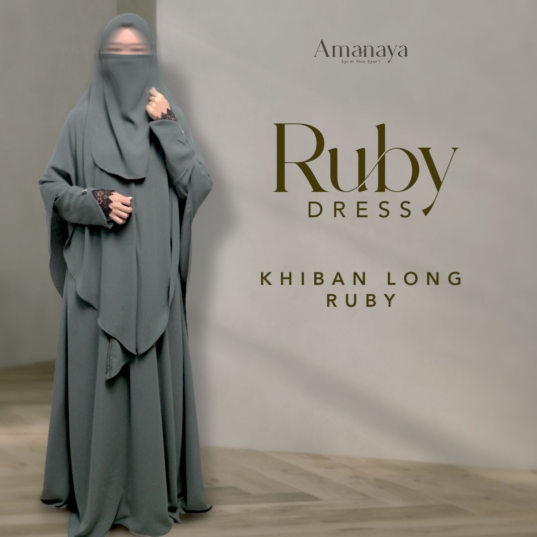 Amanaya Ruby Dress -  Khiban Long Ruby Material Sarmala Softer
