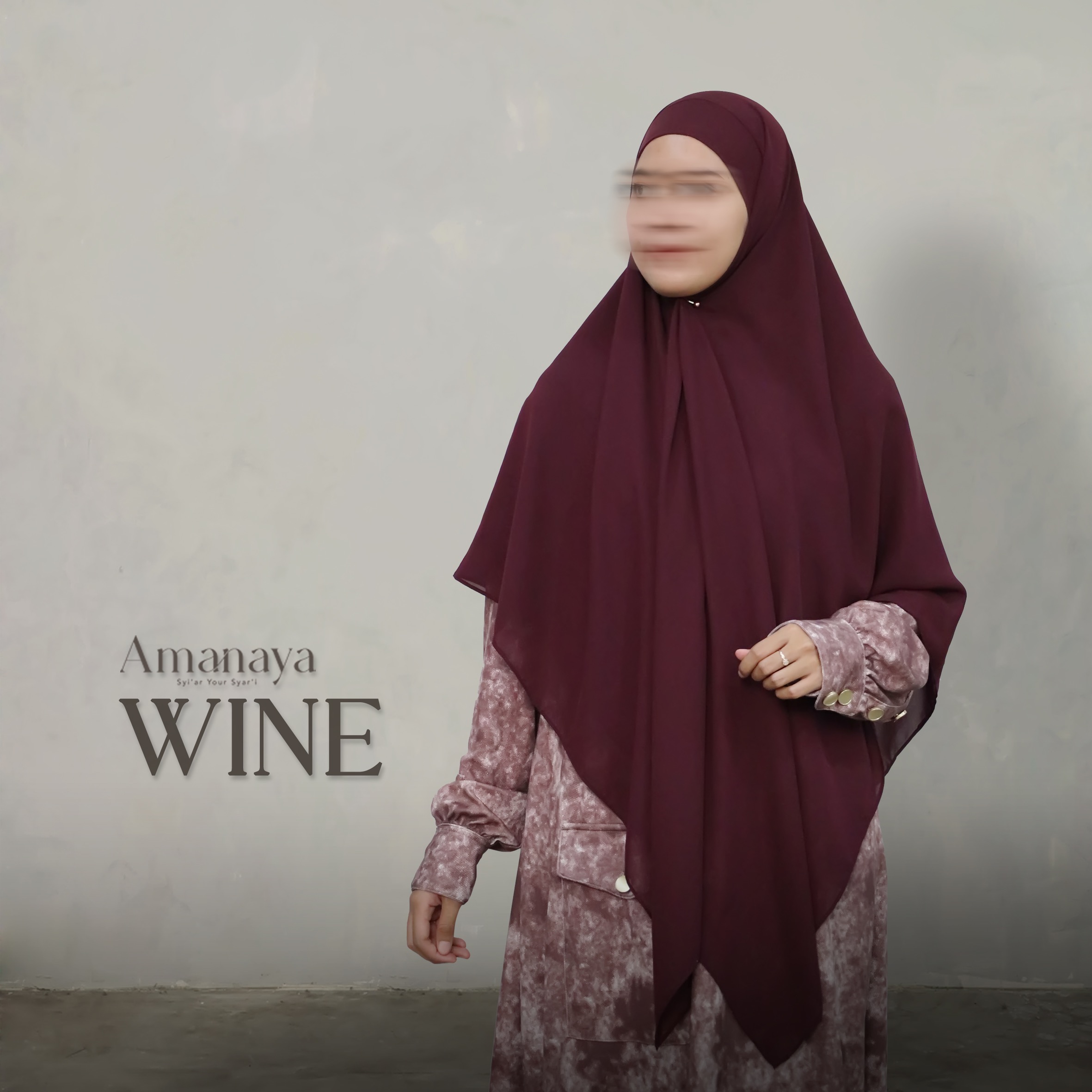 French Square Bandana Laiba Material Cherry Premium