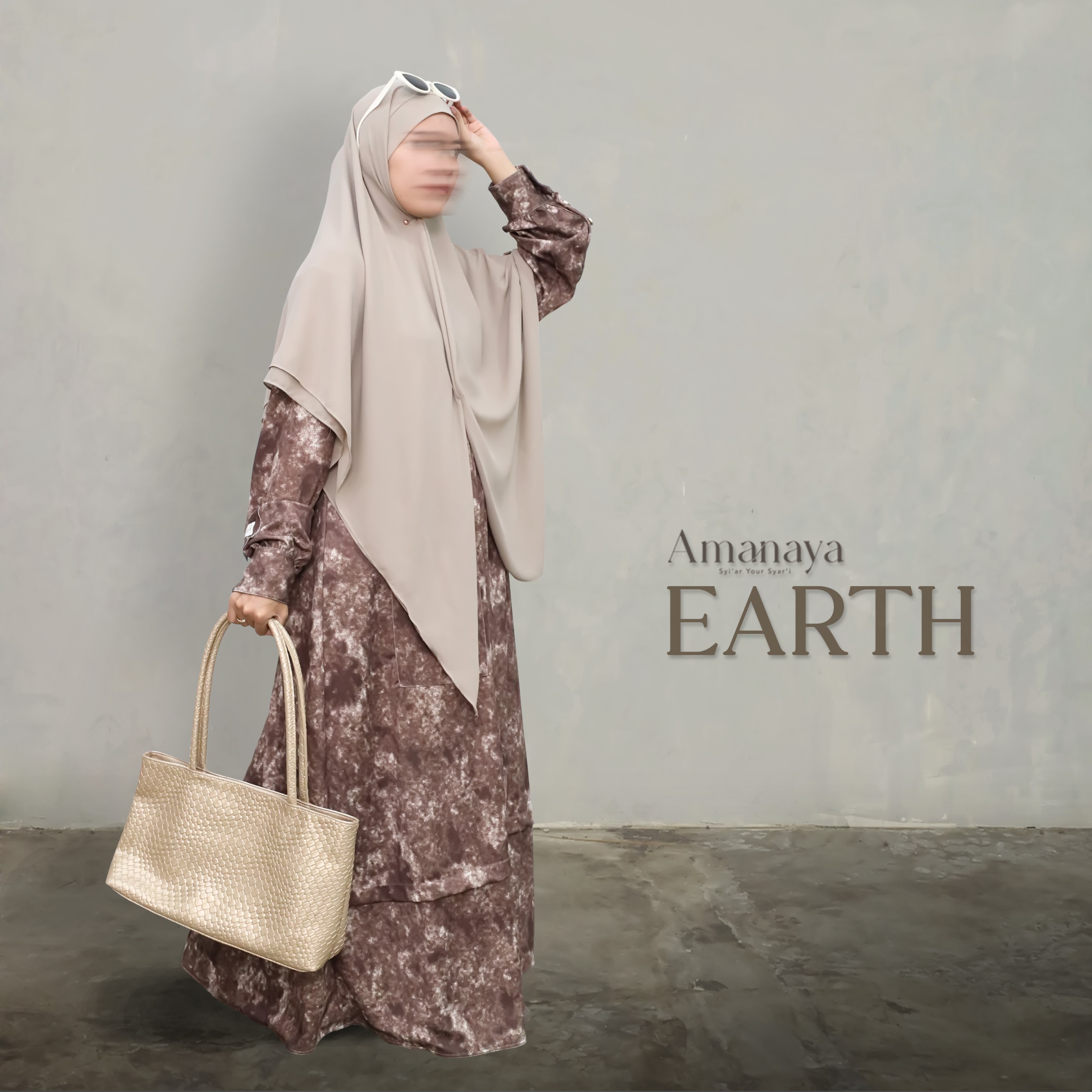 Seline Dress Material Latte Denim Knit