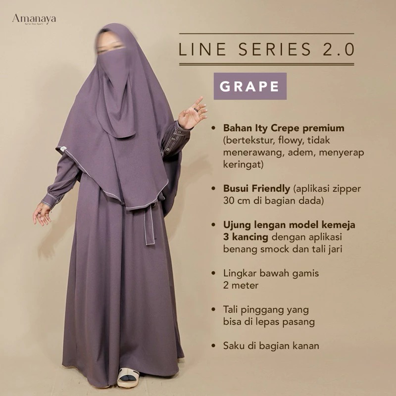 Amanaya Abaya Line 2.0 Material Ity Crepe Premium