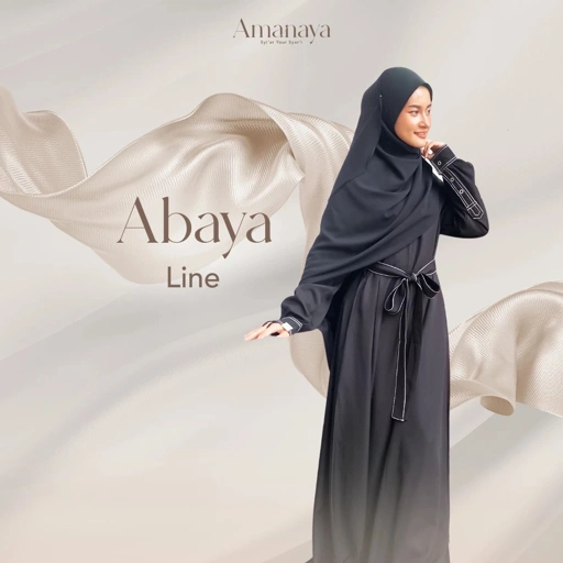 Image of Amanaya - Abaya Line | Gamis Polos - Gamis Abaya Syari Wanita - Abaya Simple
