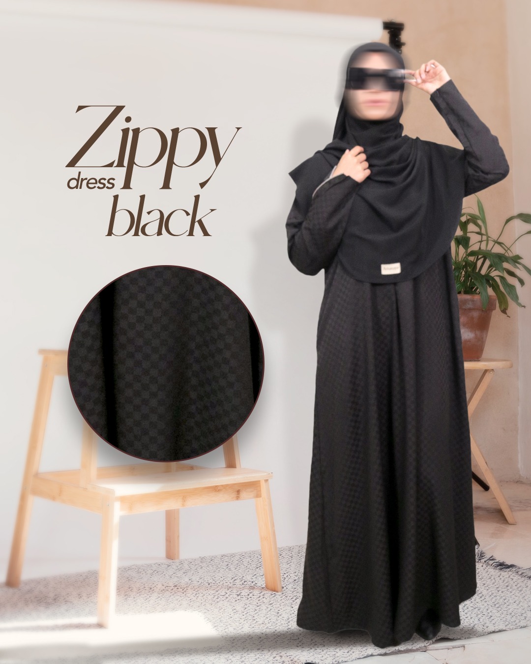 Amanaya  Zippy Dress Material Button Check Premium