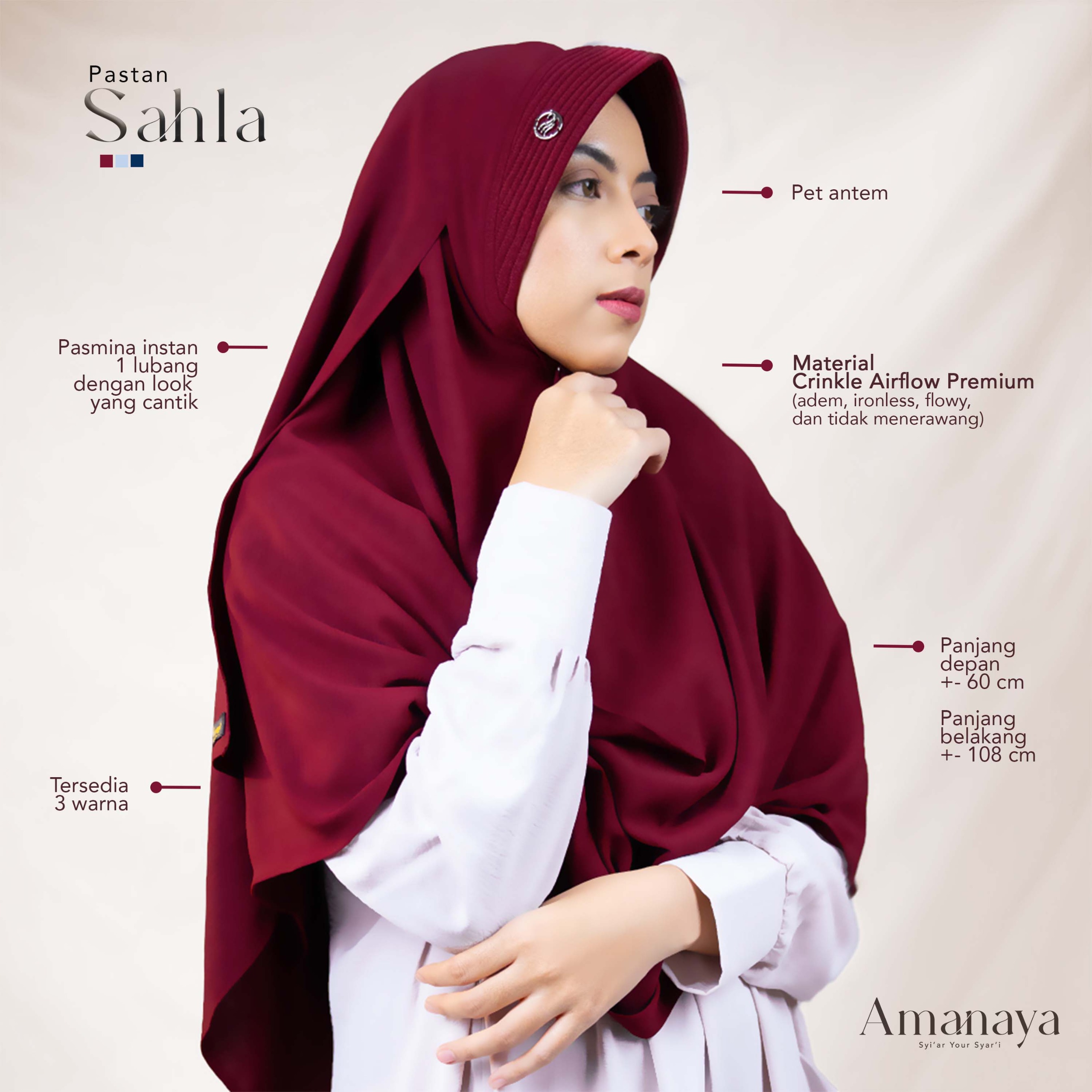 Amanaya Pastan Sahla Material Crinkle Airflow Premium