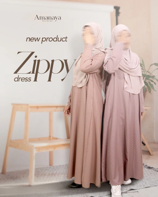 Image of Amanaya - Zippy Dress | Gamis Syar'i | Dress Polos | Gamis Model Baru