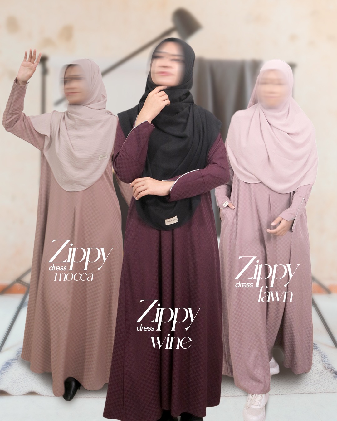 Amanaya Zippy Dress Material Button Check Premium
