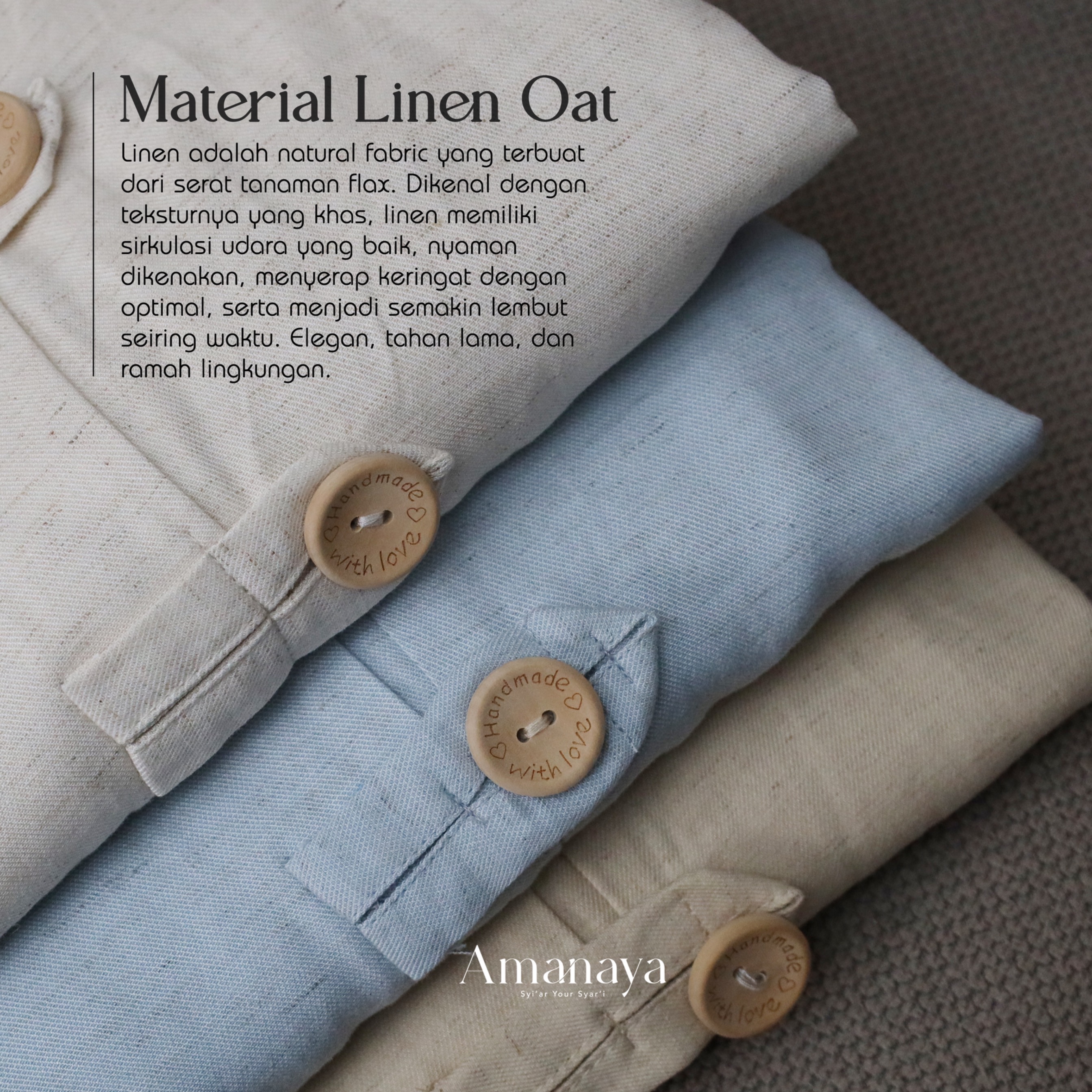 Natural Abaya Material Linen Oat (Disc. 13% OFF)