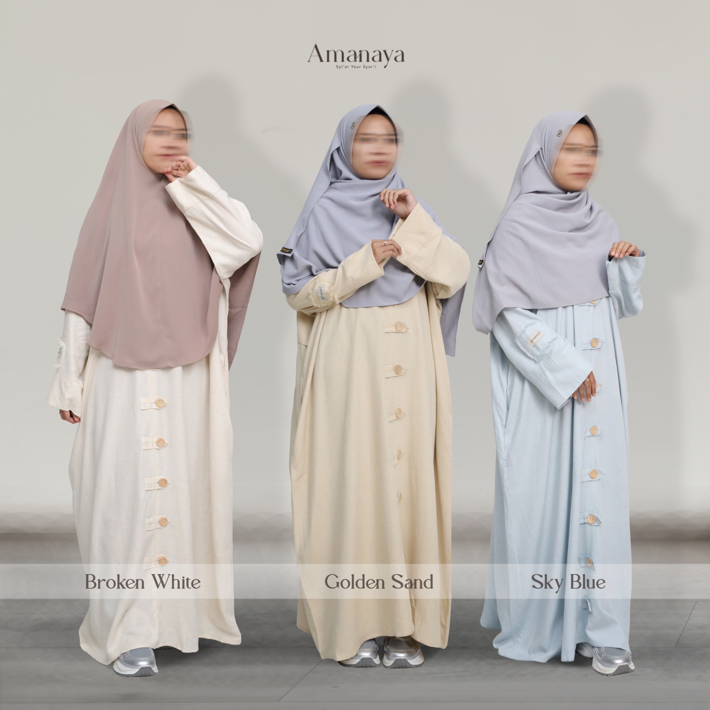 Natural Abaya Material Linen Oat (Disc. 13% OFF)