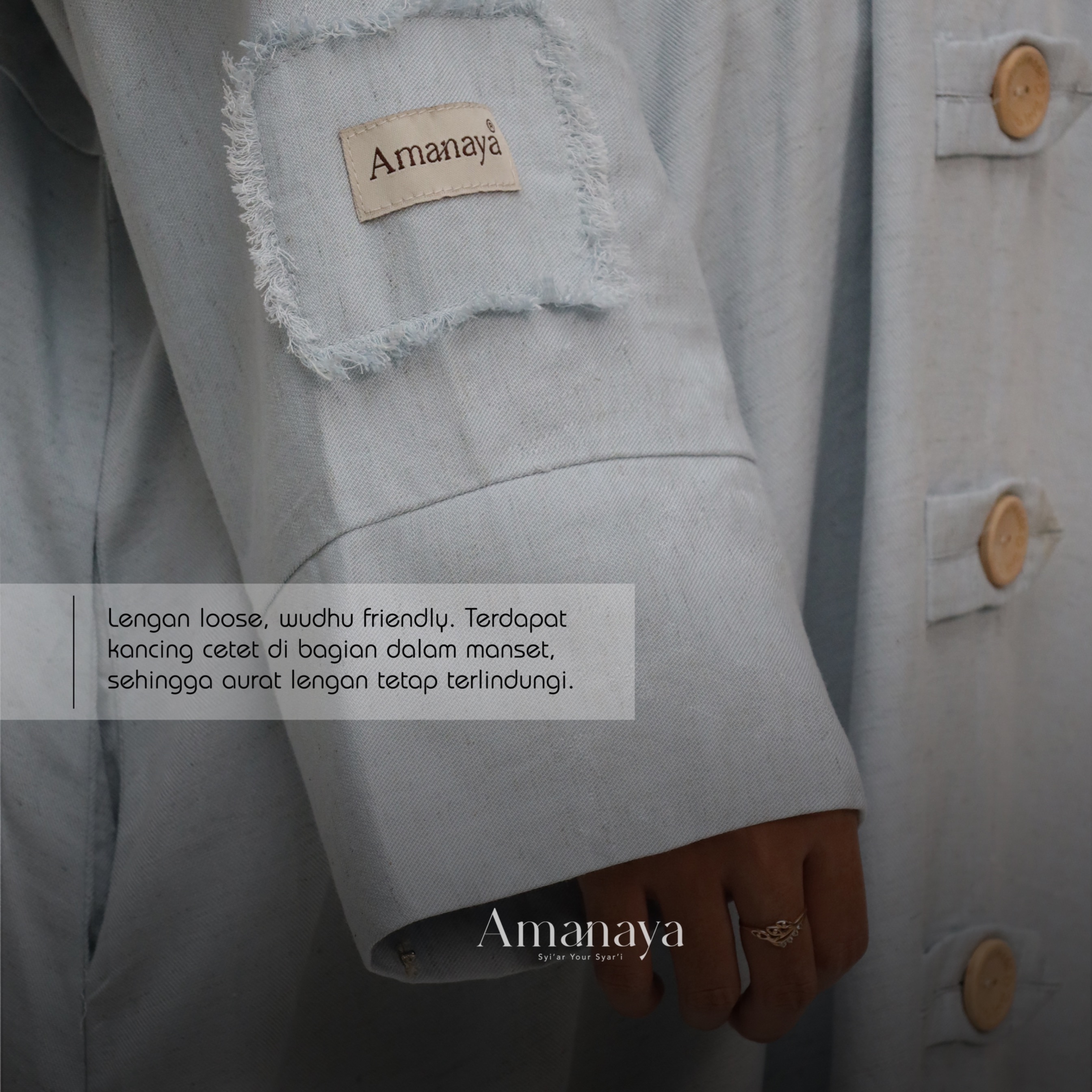 Natural Abaya Material Linen Oat (Disc. 13% OFF)