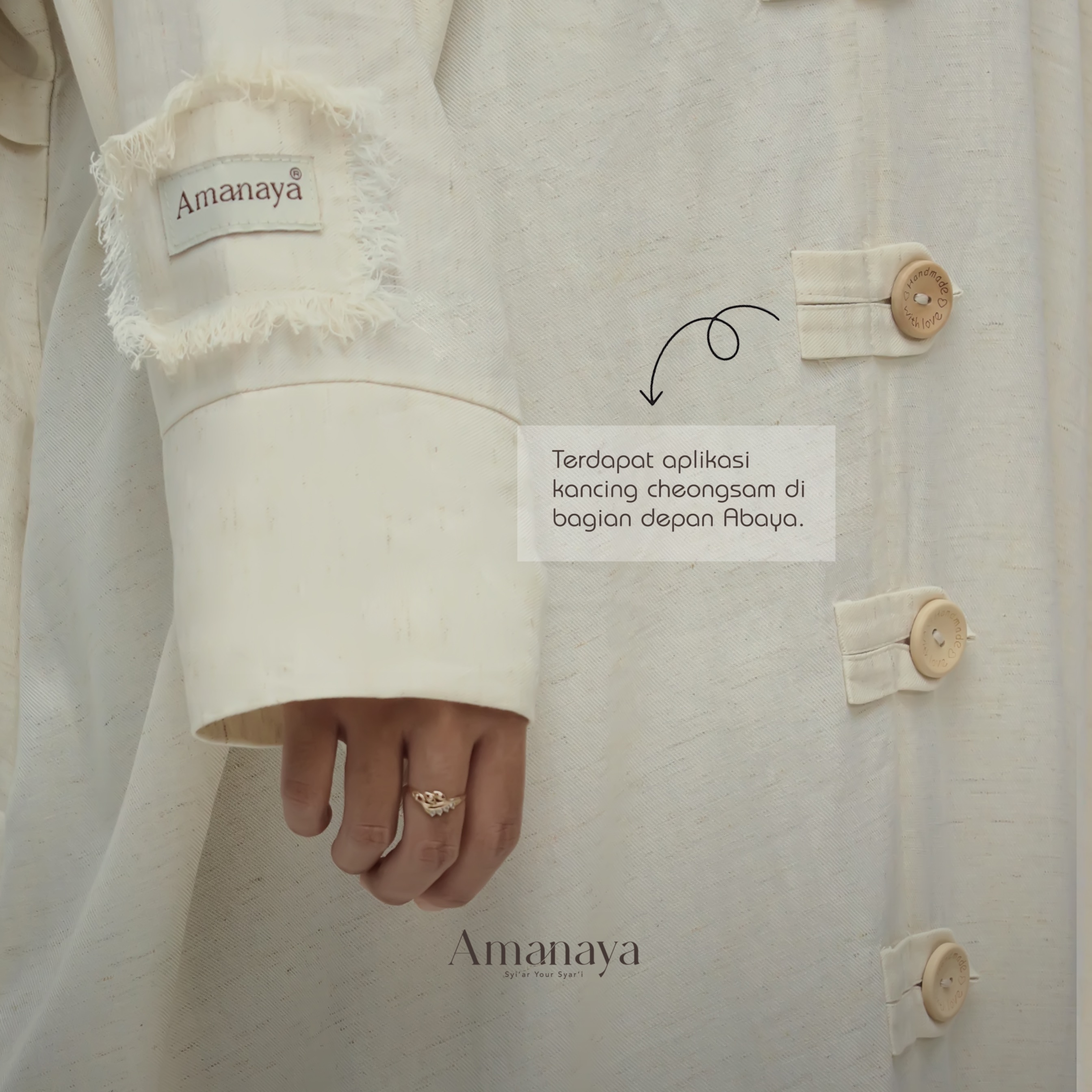 Natural Abaya Material Linen Oat (Disc. 13% OFF)