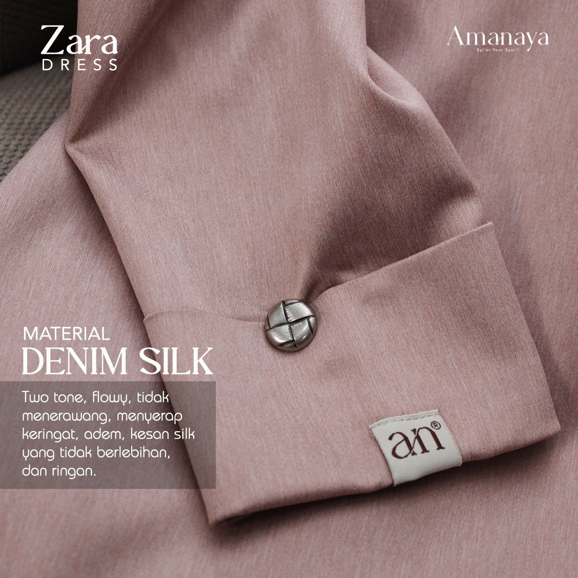 Zara Dress Material Denim Silk