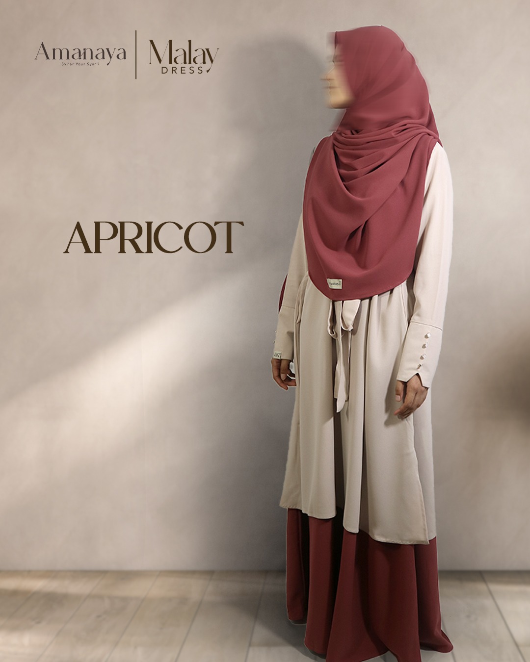 Amanaya Malay Dress - Pashmina Malay Oval Material Sabrina