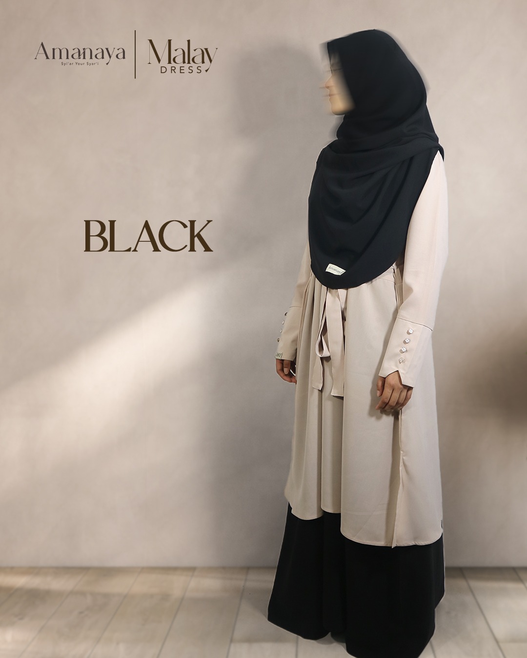 Amanaya Malay Dress - Pashmina Malay Oval Material Sabrina