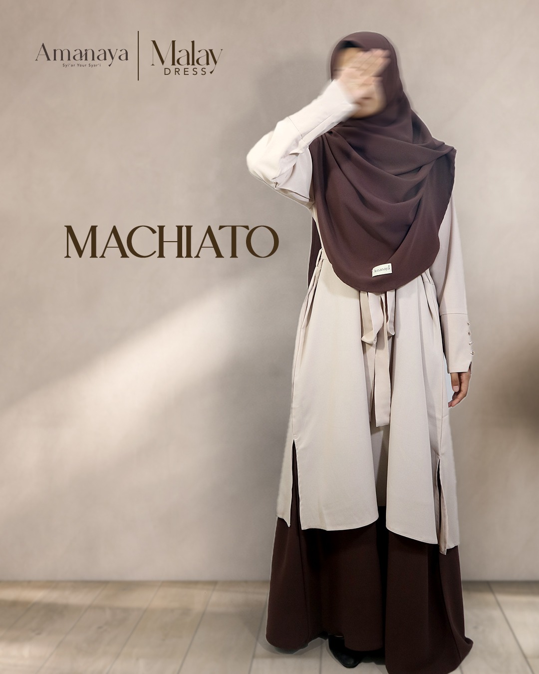 Amanaya Malay Dress - Pashmina Malay Oval Material Sabrina