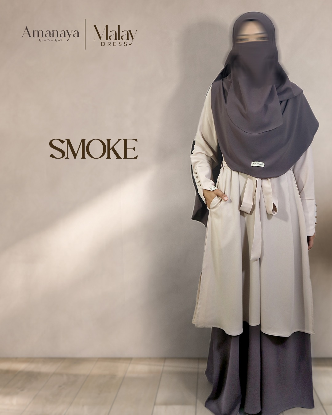 Amanaya Malay Dress - Pashmina Malay Oval Material Sabrina