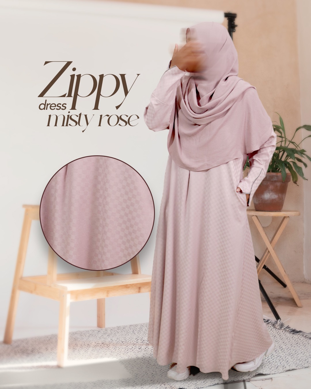 Amanaya  Zippy Dress Material Button Check Premium