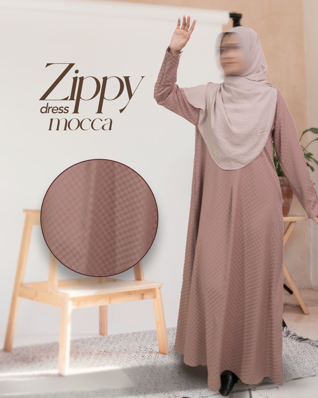 Amanaya  Zippy Dress Material Button Check Premium