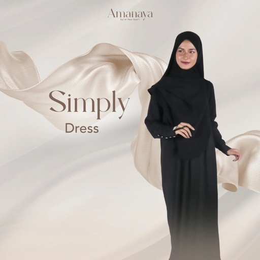 Image of Amanaya - Simply Dress - Abaya Simple | Dress Cantik |  Gamis Syari | Gamis Polos