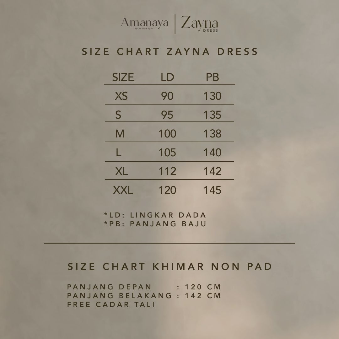 Amanaya Zayna Dress - Khimar Zayna Material Hokaido