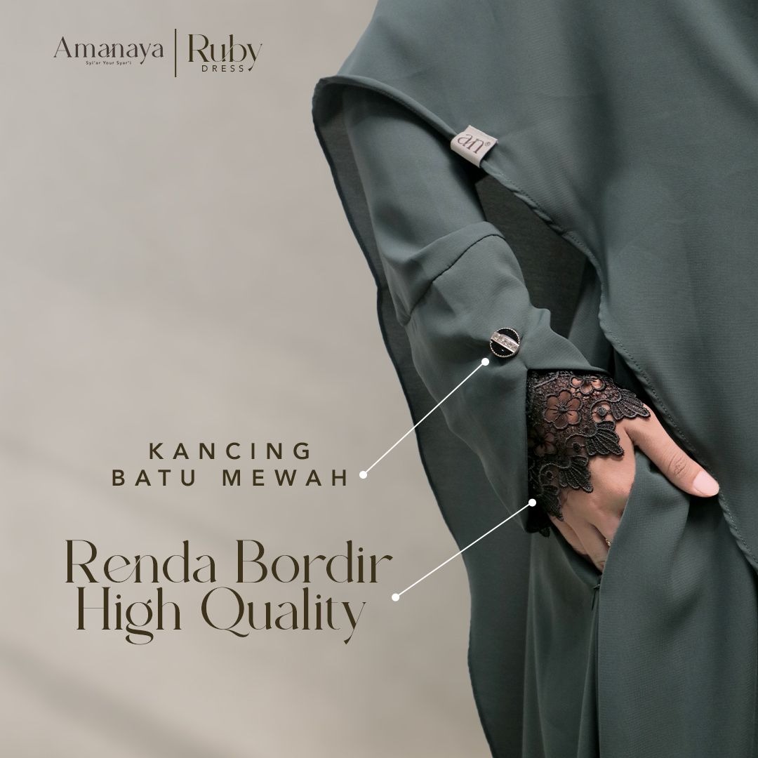 Amanaya Ruby Dress -  Khiban Long Ruby Material Sarmala Softer