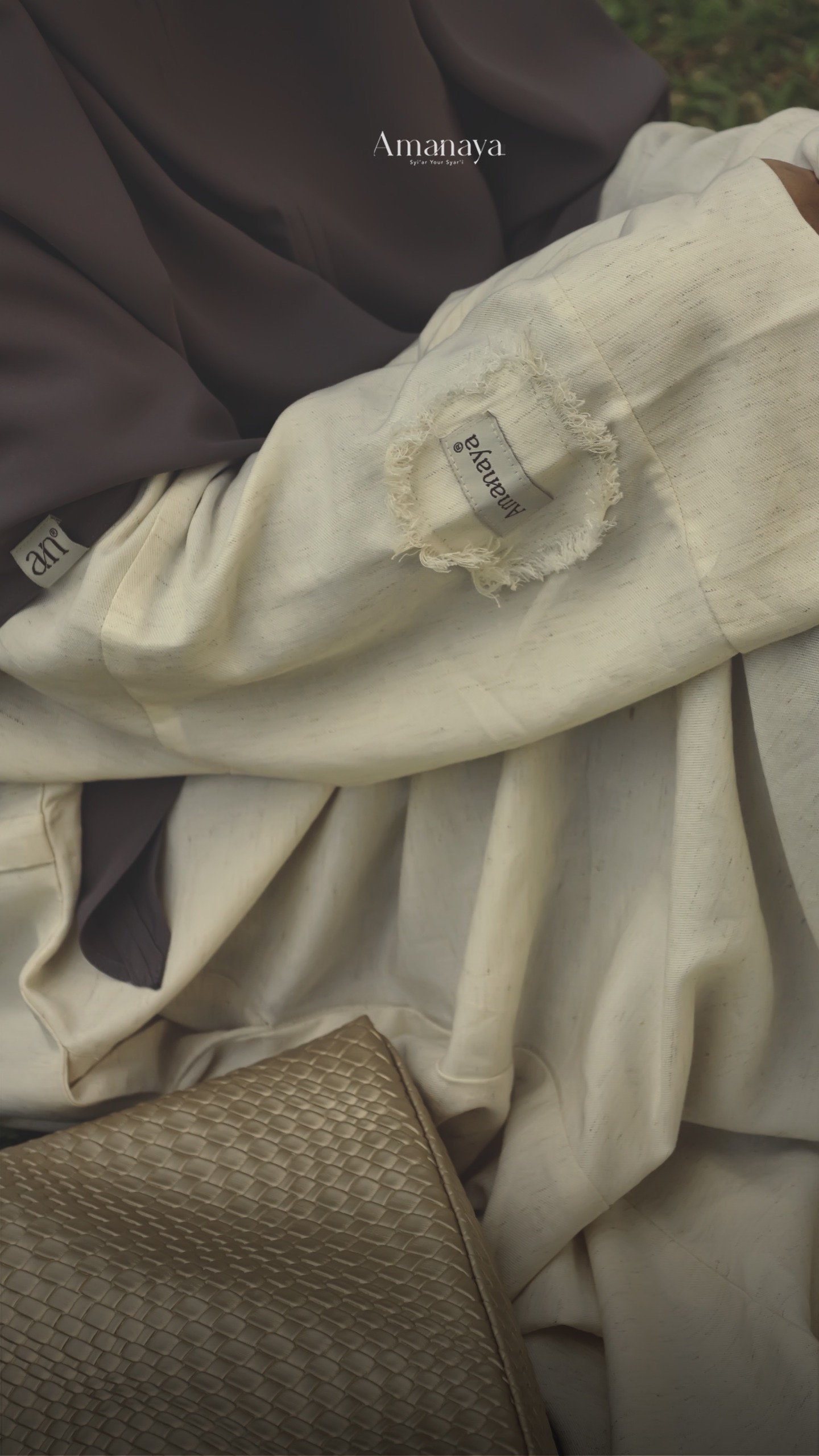 Natural Abaya Material Linen Oat (Disc. 13% OFF)