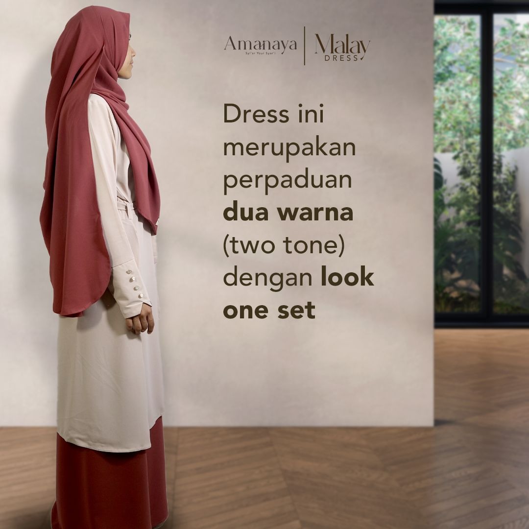 Amanaya Malay Dress - Pashmina Malay Oval Material Sabrina