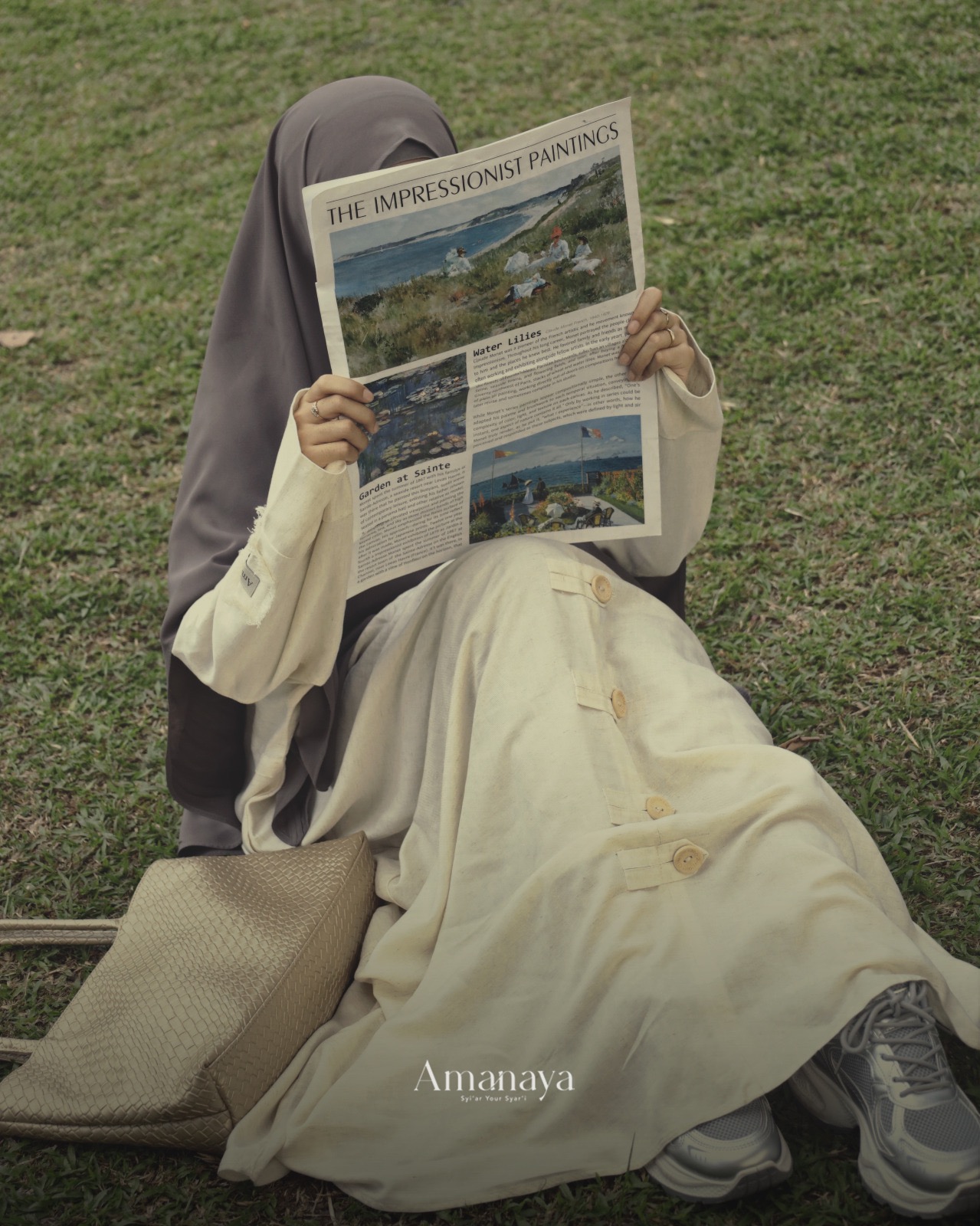 Natural Abaya Material Linen Oat (Disc. 13% OFF)