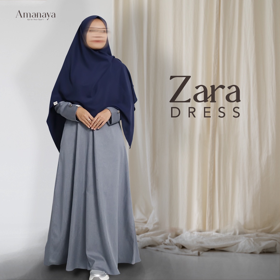 Zara Dress Material Denim Silk